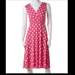 Pink Polka Dot Fit and Flare Dress
